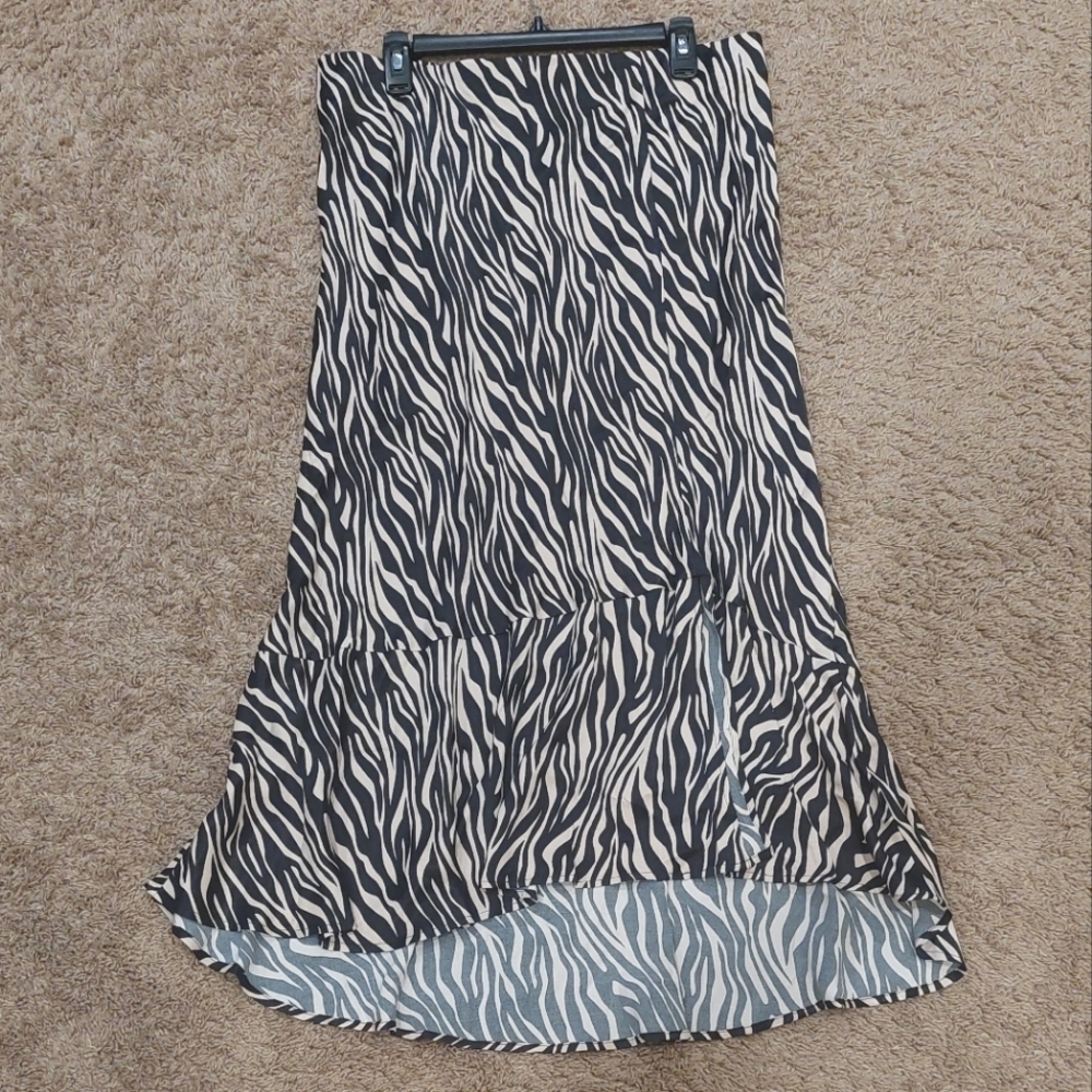 MAEVE ANTHROPOLOGIE Janelle Bias Zebra Print Midi Skirt - Picture 8 of 13